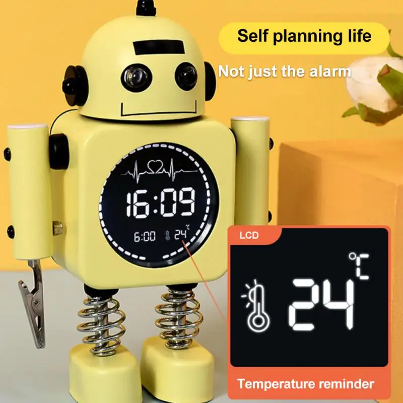

Led Bedside Clock Multifunctional Creative Interesting Smart Clock Clock Gift Silent Alarm Clock Electronic Robot Alarm Clock