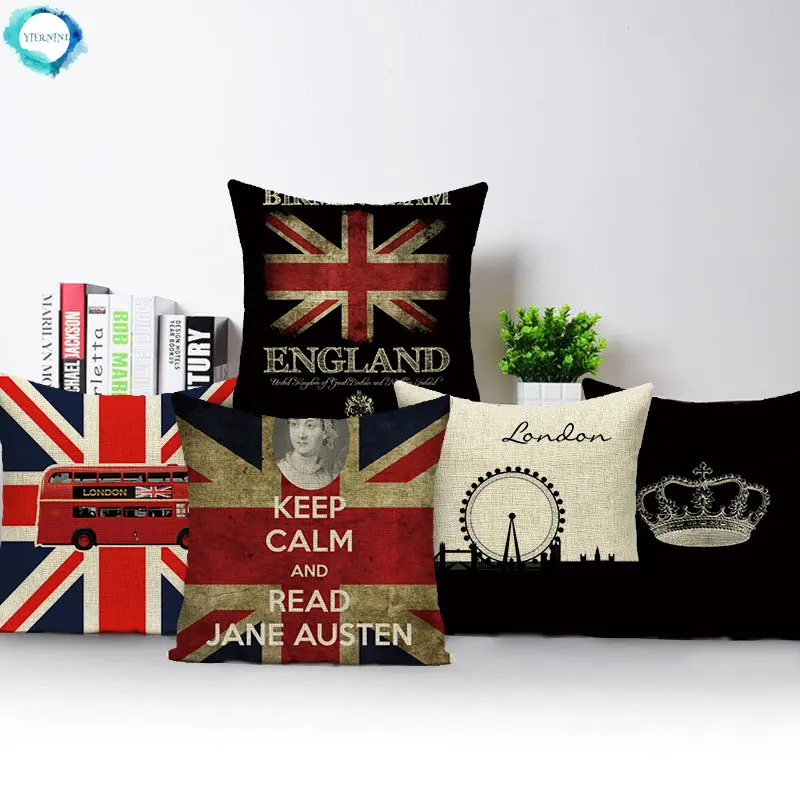 

Pillow Cover Home Decor Cushion Cover London England Sofa Covers Custom Sofa Seat Bed British Flag Soldiers Printed Pillow Case