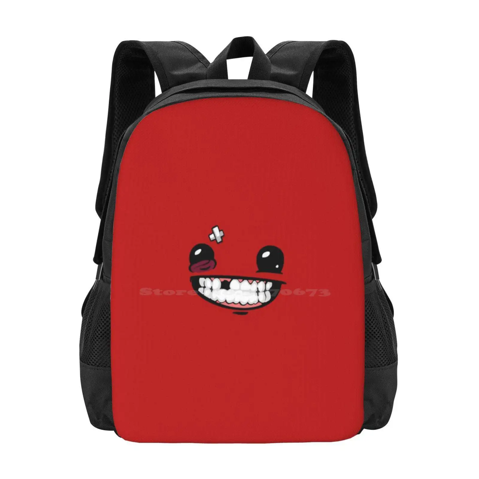 

Meat Boy Face Hd Pattern Design Bag Student'S Backpack Super Meat Boy Indie Geek Games Video Game Red Net Facemask Trending Now