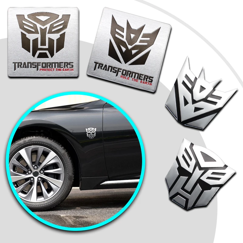 

1Pcs 3D Aluminum Alloy Sticker Transformers Car Logo Waterproof Badge Decoration Decals Body Tail Sticker Exterior Accessories