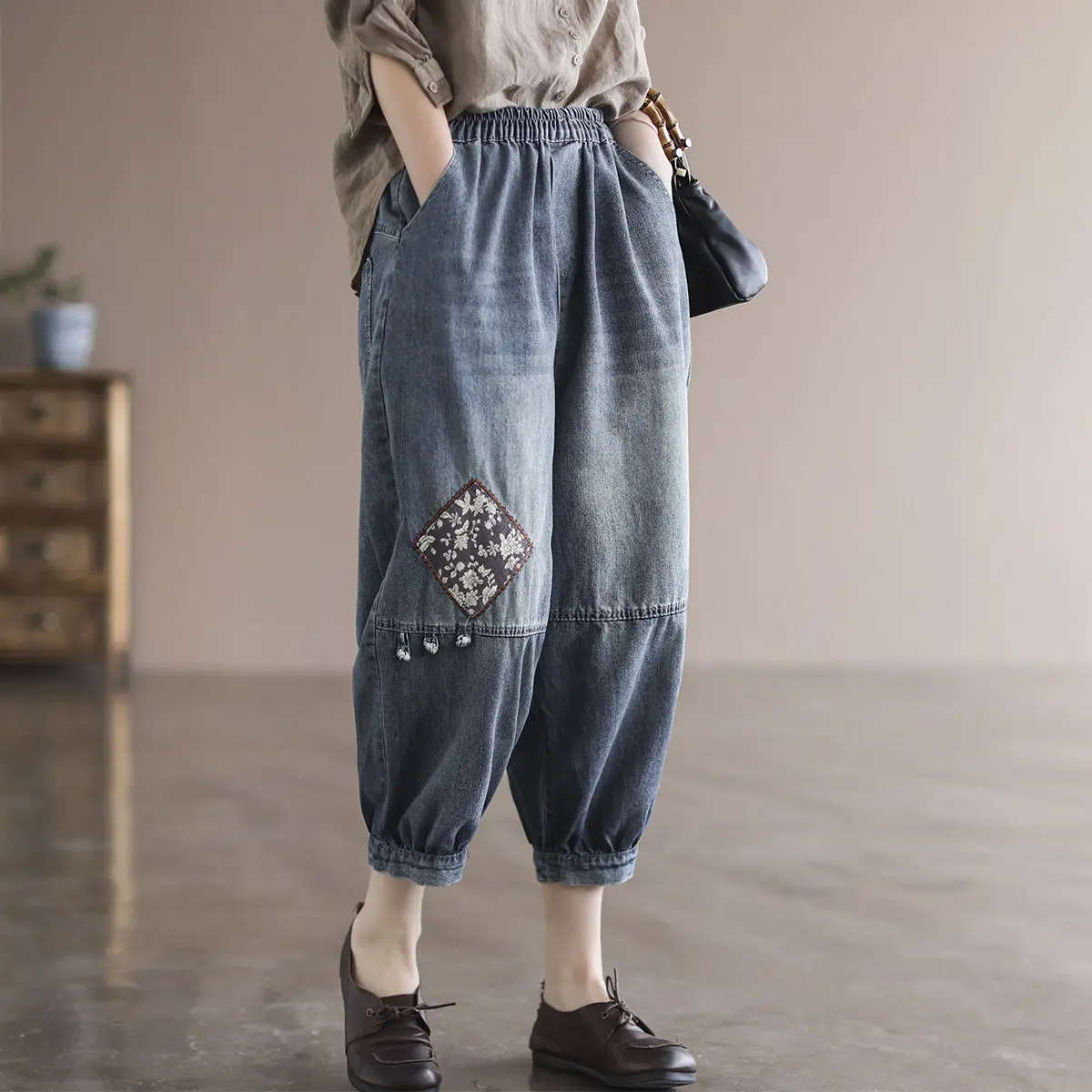 

Harem Pants Women's Wide Jeans Woman Jean Large High Waisted Trousers Baggy Clothes Spring 2022 Womens Fashion Korean Streetwear