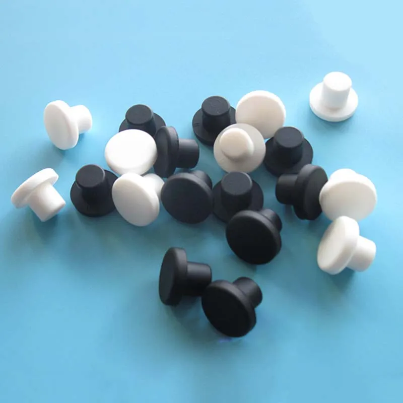 

2Pcs Silicone Plug Rubber Stopper Protective Softness White/Black A Diameter=9-19mm Buckle Hole Sealing Non-slip Foot Mat