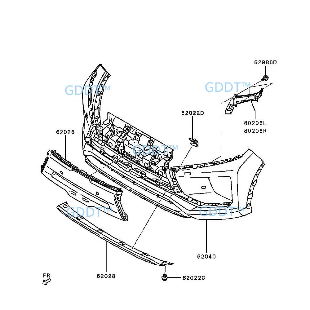 

Сетка для переднего бампера Eclipse Cross 2017-2019, 1 шт.