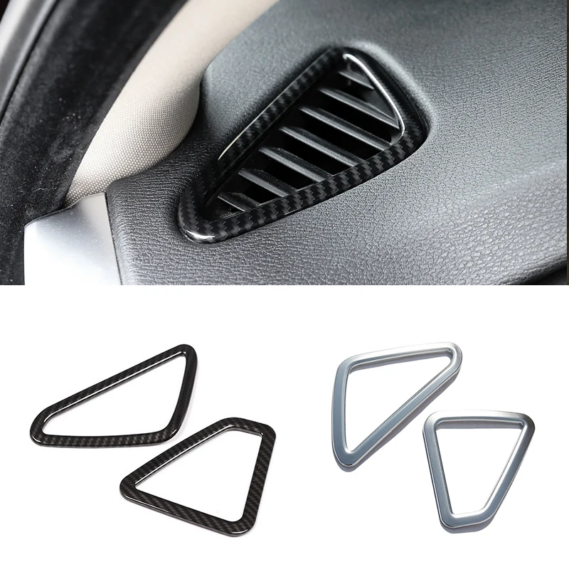 

2pcs Car Styling Carbon Texture Interior Dashboard Panel Air Condition Air Vene Outlet Frame Cover Trim For BMW X5 X6 F15 F16