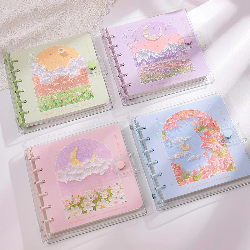 ALLTU Notebook high beauty calligraphy simple and lovely loose leaf square book suitable for students and children Q067
