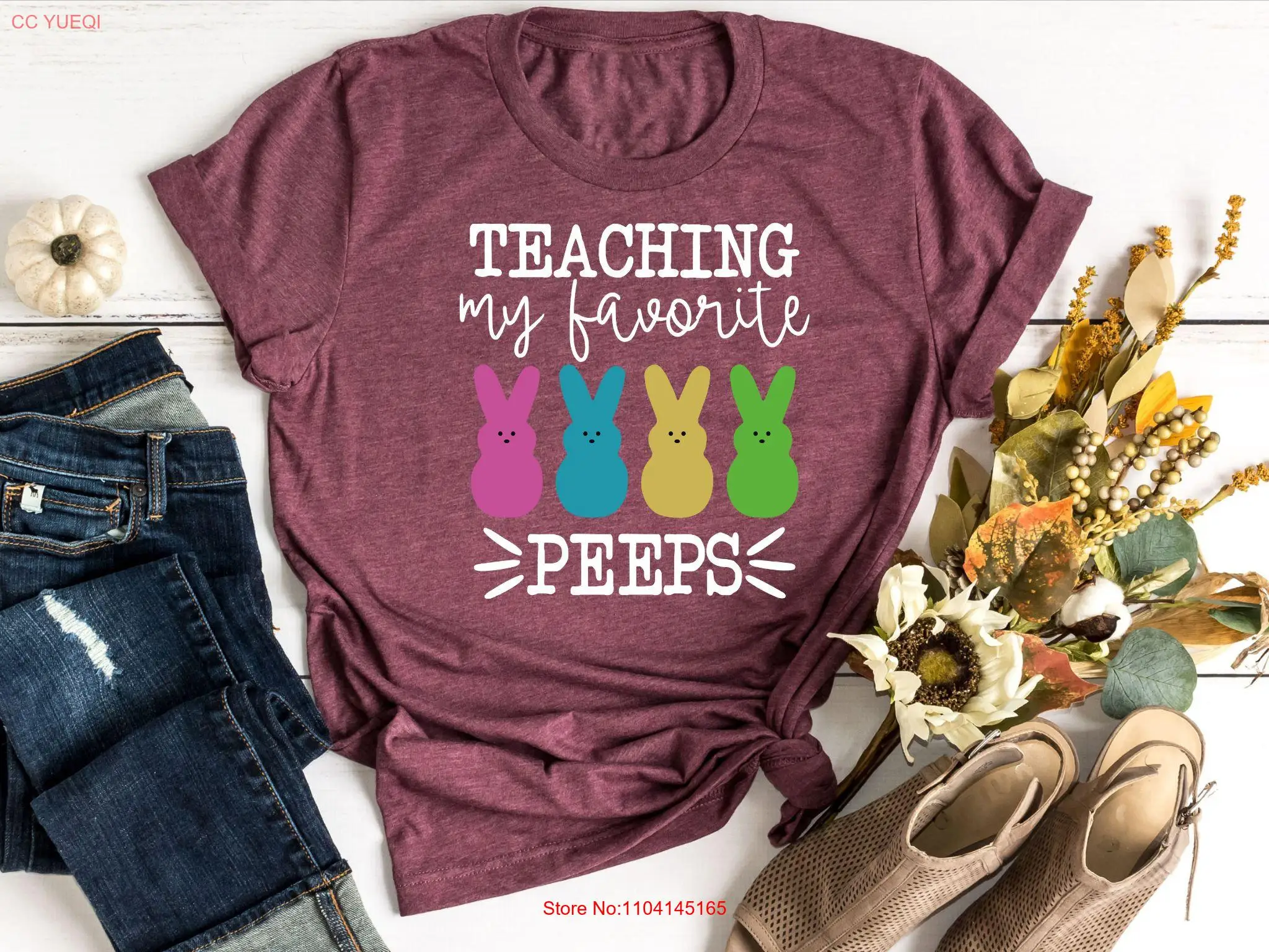 Футболка Teaching My Favorite Peeps SweaT с пасхальным кроликом в стиле ретро учительница