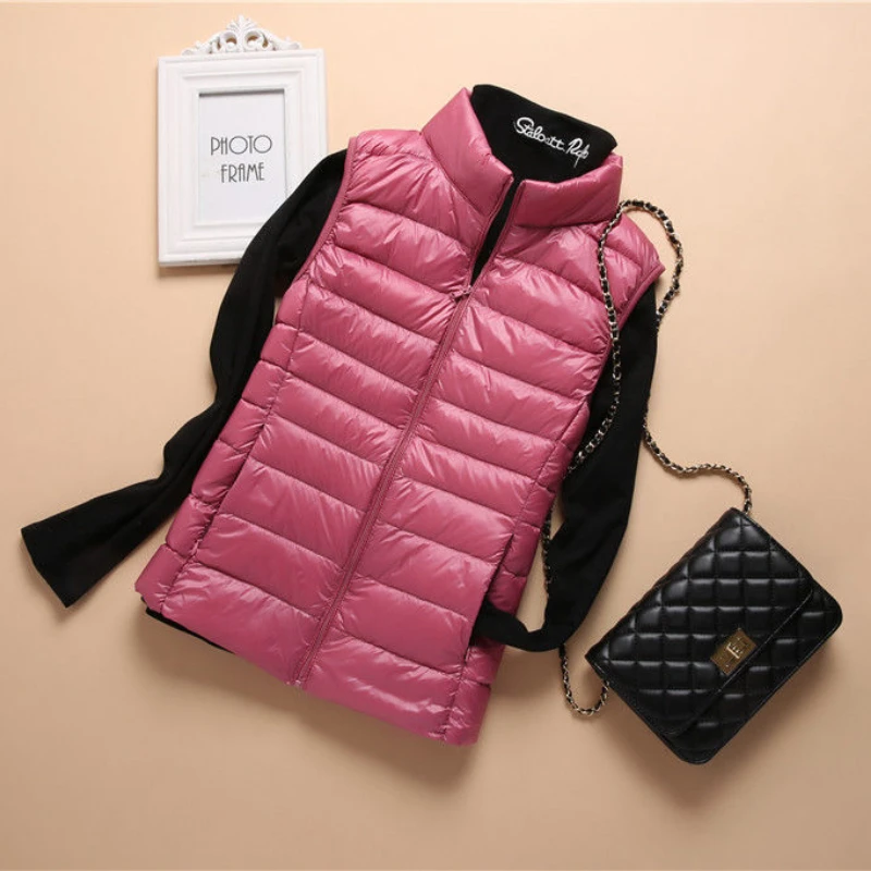 

Down Lightweight White Duck Down Vest Short Sleeveless Vest Autumn/Winter Slim Fit Ultra Light Down Jacket Women Jackets