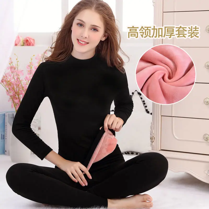 Women's Thermal Underwear Fleece Lined Base Layer Tops Cami Tank Top Vest Camisoles Long Sleeve Sexy Winter Thermal Undershirt