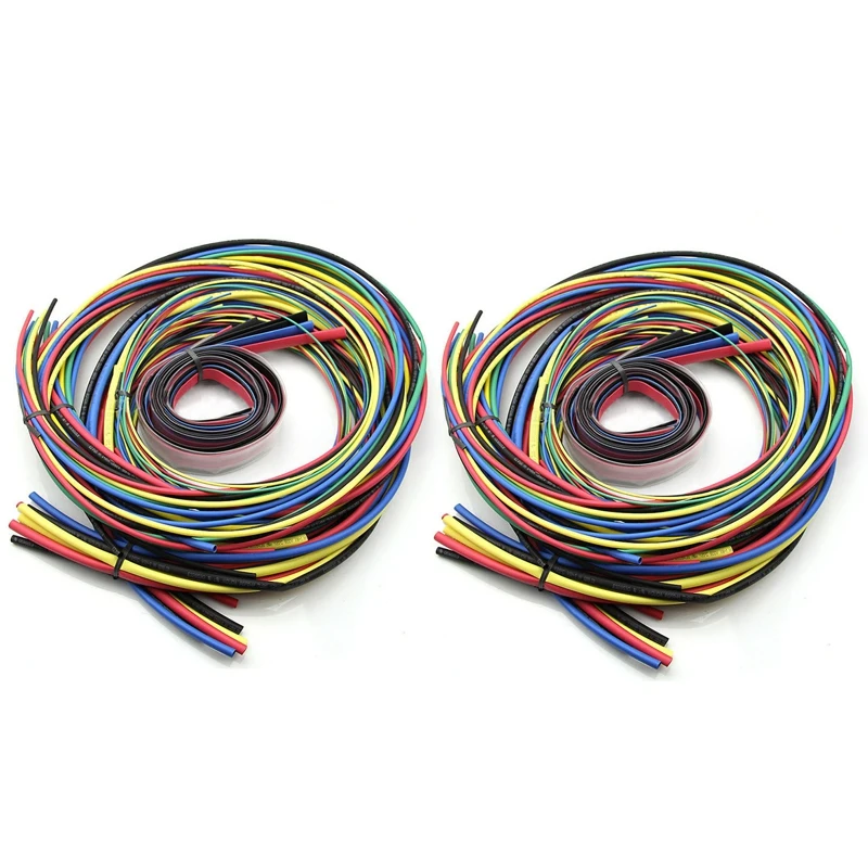 

2X 55M/Kit Heat Shrink Tubing 11 Sizes Colourful Tube Sleeving Wire Cable 6 Colors