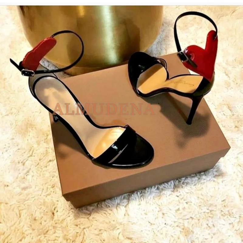 

Босоножки женские кожаные на высоком каблуке-шпильке, с ремешками