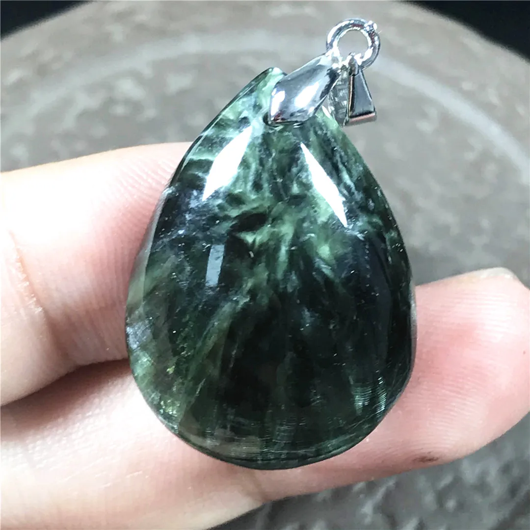 Топ натуральный зеленый Серафинит подвеска ювелирные изделия для женщин мужчин