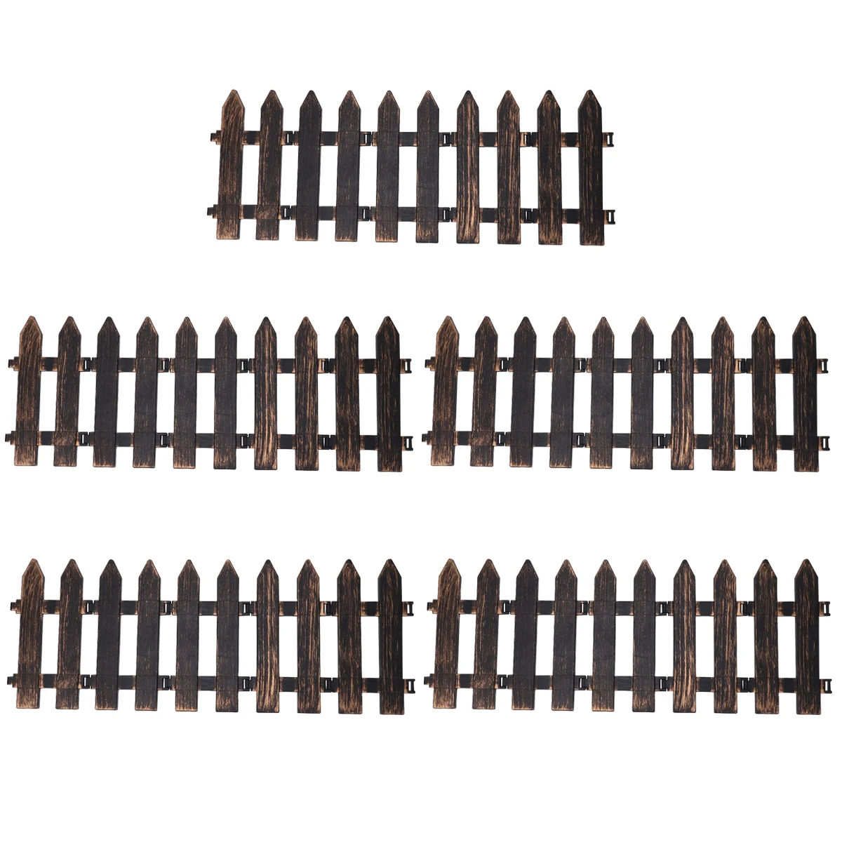

5pcs Christmas Garden Decorations Christmas Tree Fence Fence Panels Christmas Tree Picket Fence Miniature Garden Fence