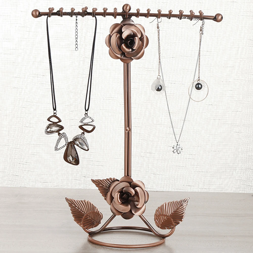 

Jewellery Stand With Base Rose Fashion Display Rack Bracelet Necklace Organizer Storage Jewelry On The Neck