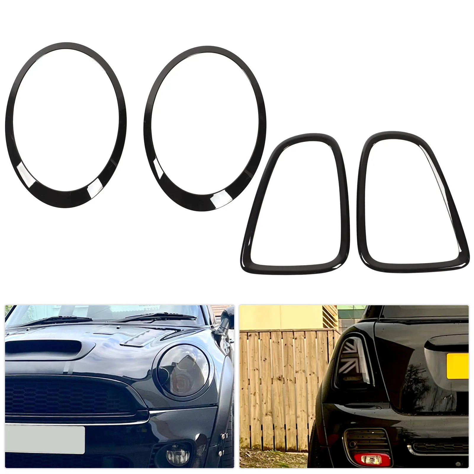 Фото Рамка заднего фонаря, накладка на фару, объемная крышка для BMW Mini R56 R57 R58 R59 Cooper S JCW 2007-2015, накладка на автомобильный аксессуар №3