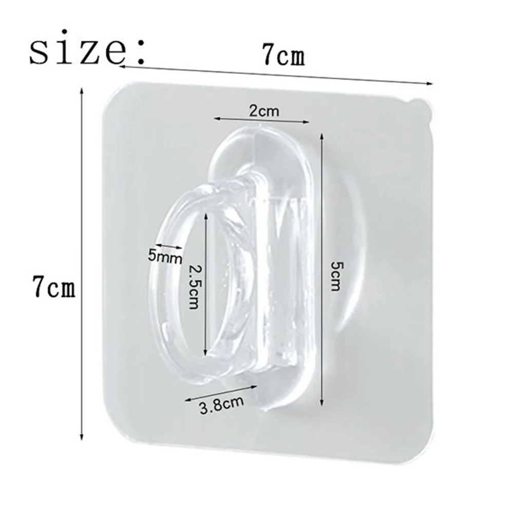 

7*7cm Transparent PVC Ring Type Adhesive Wall Hook Wall Hanging Curtain Rod Hook Curtain Bracket Holder Home Decor