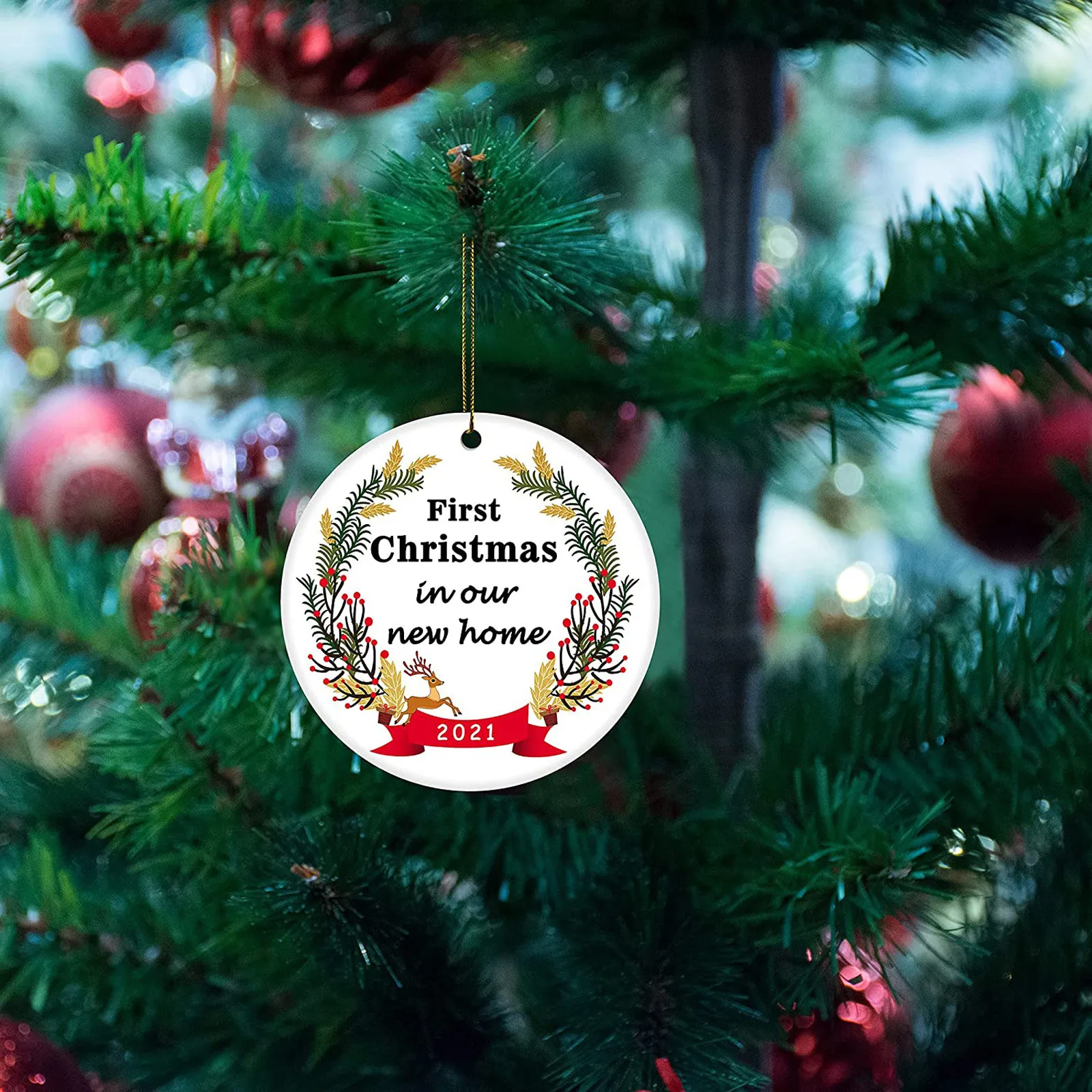 

Рождество 2021 первый домашний Рождественский орнамент елка 2021 семья в орнаменте украшение для почтальонка элегантные рождественские украшения
