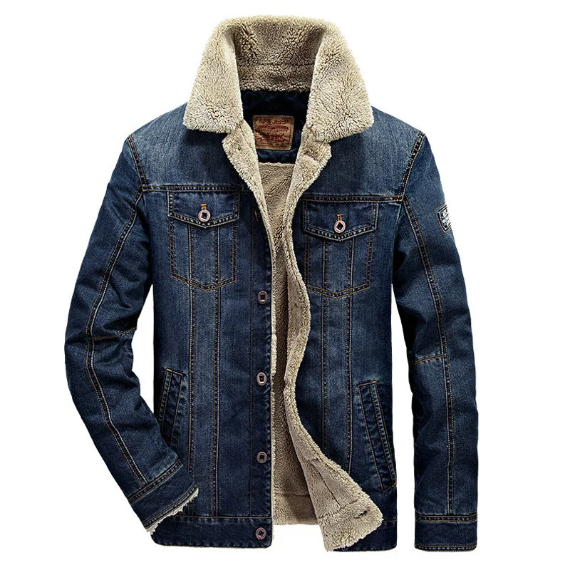 

New 2022 Denim Jacket Men Brand Casual Jacket Fashion Mens Jeans Jacket Thick Warm Winter Outwear Male Cowboy Clothing M-4XL