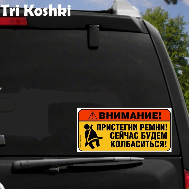 Три кошки Kcs494 АВНИМАНИЕ! ПРИСТЕГНИ РЕМНИ! СЕЙЧАС БУДЕМ КОЛБАСИТЬСЯ! наклейки на