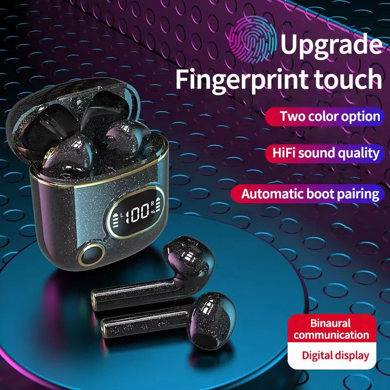 

X25 Digital Display 5.2 Bluetooth Headset Wireless Binaural Smart In ear TWS Touch Sports Earbuds with Digital Display
