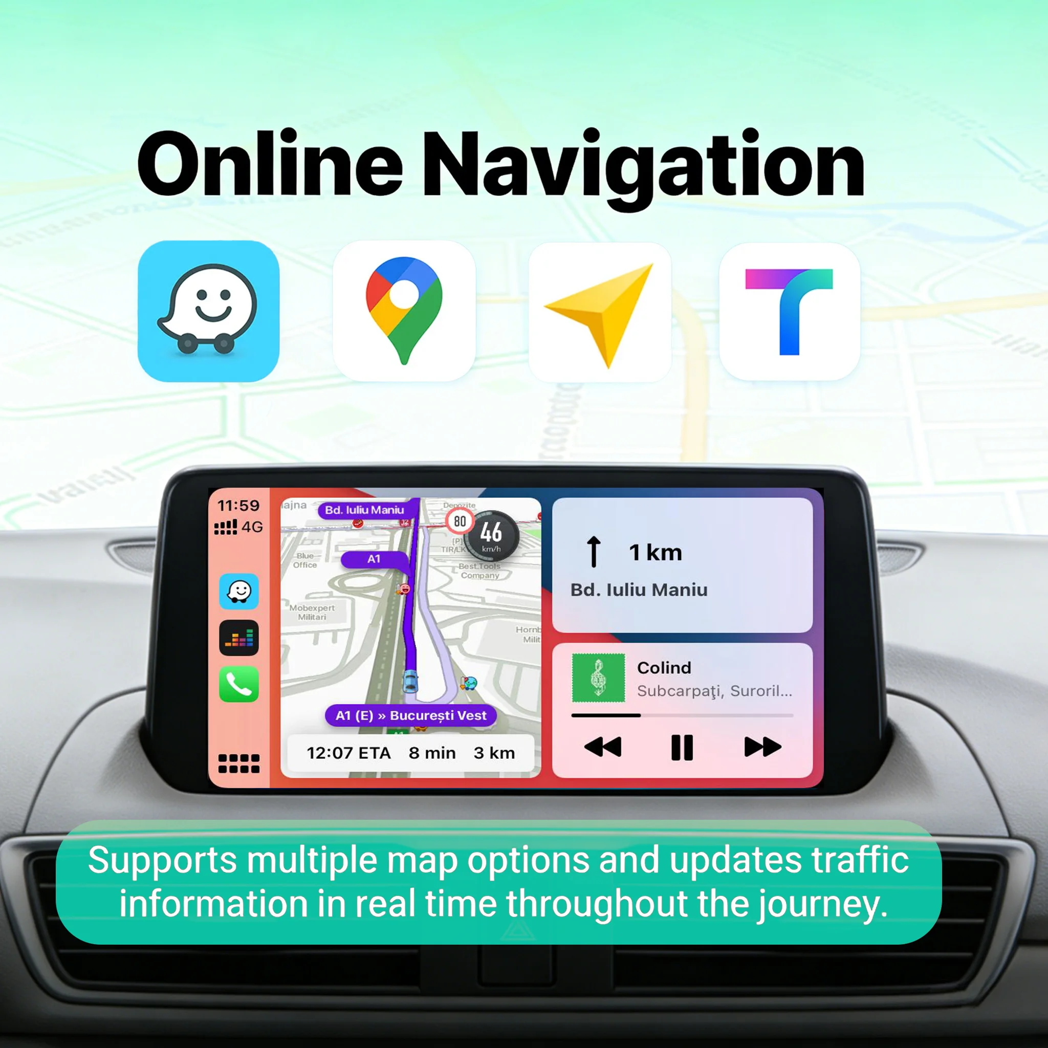 Фото Беспроводная система Android Auto и беспроводной Carplay с Android 11, быстрая зарядка Type-C для Mazda2, 3, 6, CX30, CX5, CX8, CX9, Bluetooth, Wi-Fi №3