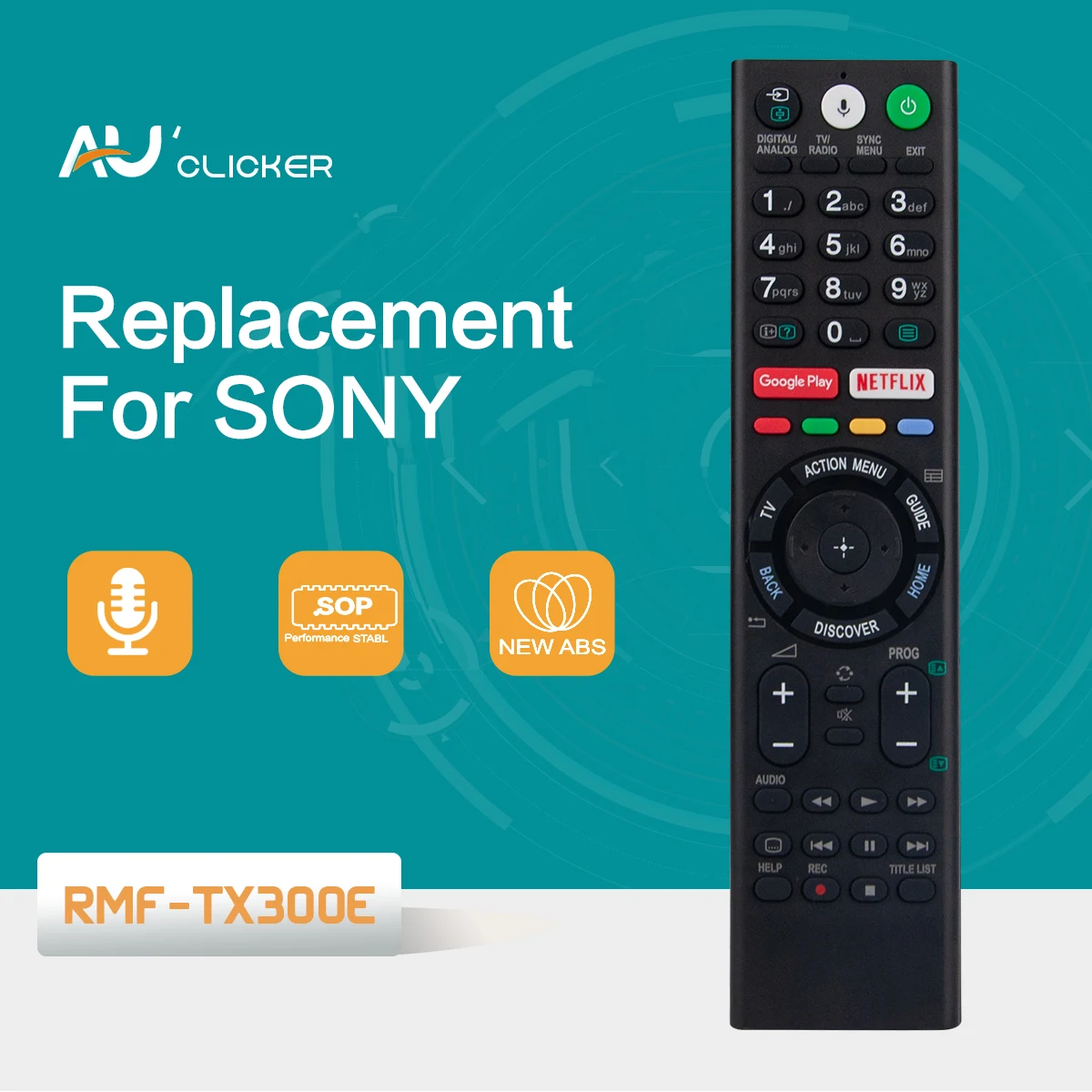 RMF-TX300E Voice TV Remote Control Replacement Bravia Series
