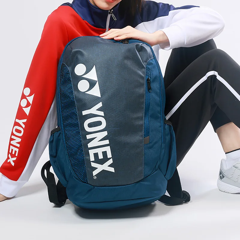 Original YONEX PU Leather Badminton Backpack For 2-3 Rackets Men Professional Tennis Shoulder Racquet Bag For Match Training