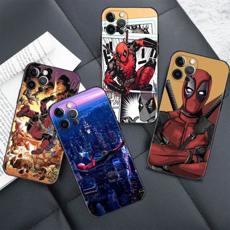 

Phone Case For iPhone 14 11 13 12 Pro Max Mini X XR XS Max 6 6S 7 8 Plus 5 5S SE(2022) Smartphone Capa Marvel Deadpool Spiderman
