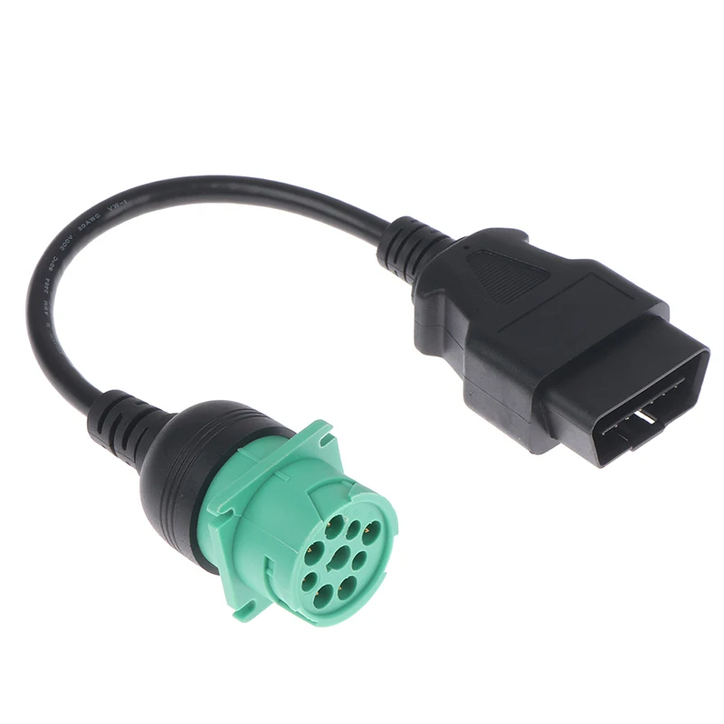 

Переходник Y-кабеля для грузовика с 9-контактным интерфейсом OBD2, распределитель Y-образного кабеля OBDII для грузовика, GPS, 16-контактный штекер-г...