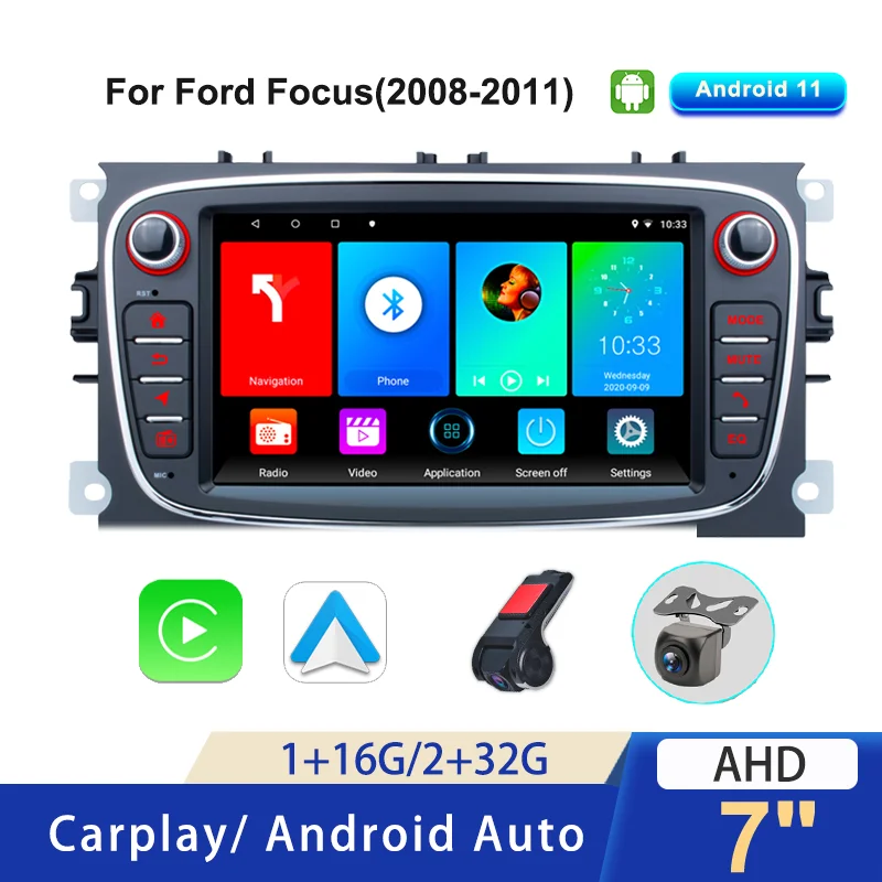 

Android 11 Car Android CarPlay Radio Multimedia Player Radio GPS Stereo 2Din Autoradio Carplay For FORD/Focus/Mondeo/S-MAX/C-MAX