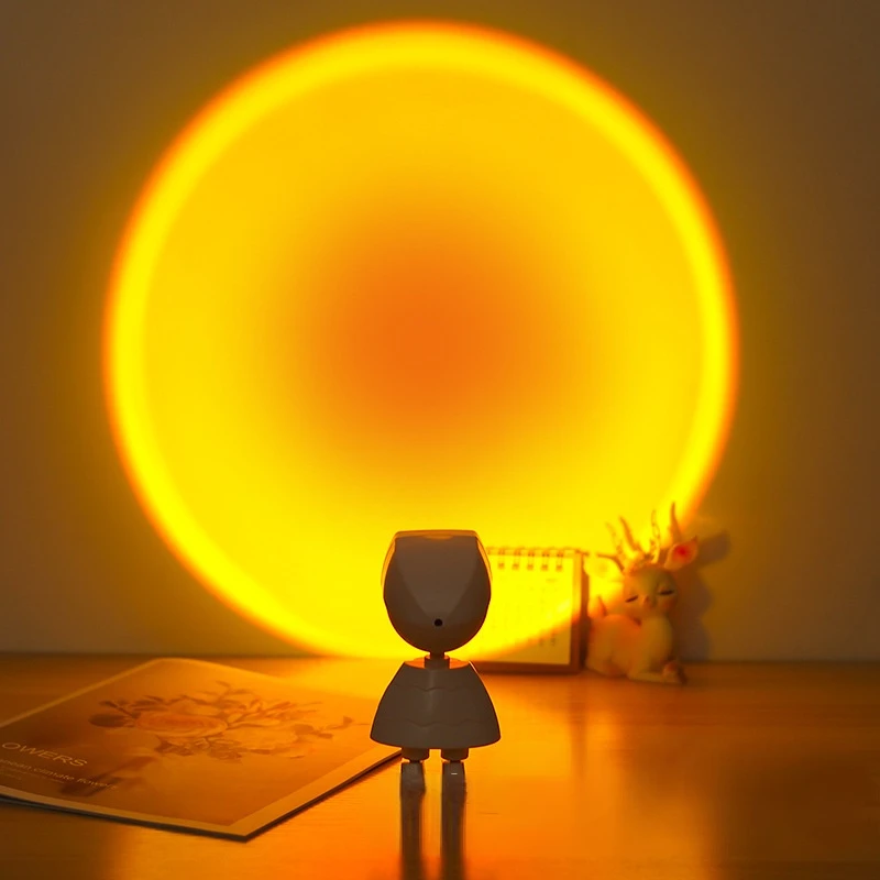 

Astronaut Robot Rainbow Projection Sun Lamp Night Light Sunset Bedside Touch Lamp Infinite Dimming Bedroom Atmosphere Light