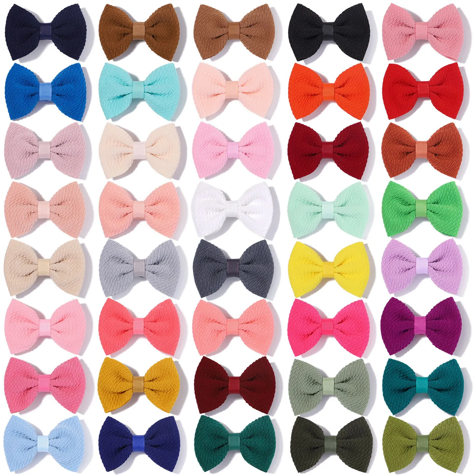 

10Pcs Fashion Candy Colored Fabric Hairpin Mini Bow Children's Hair Accessories European American Baby Hairpin DIY Accessories
