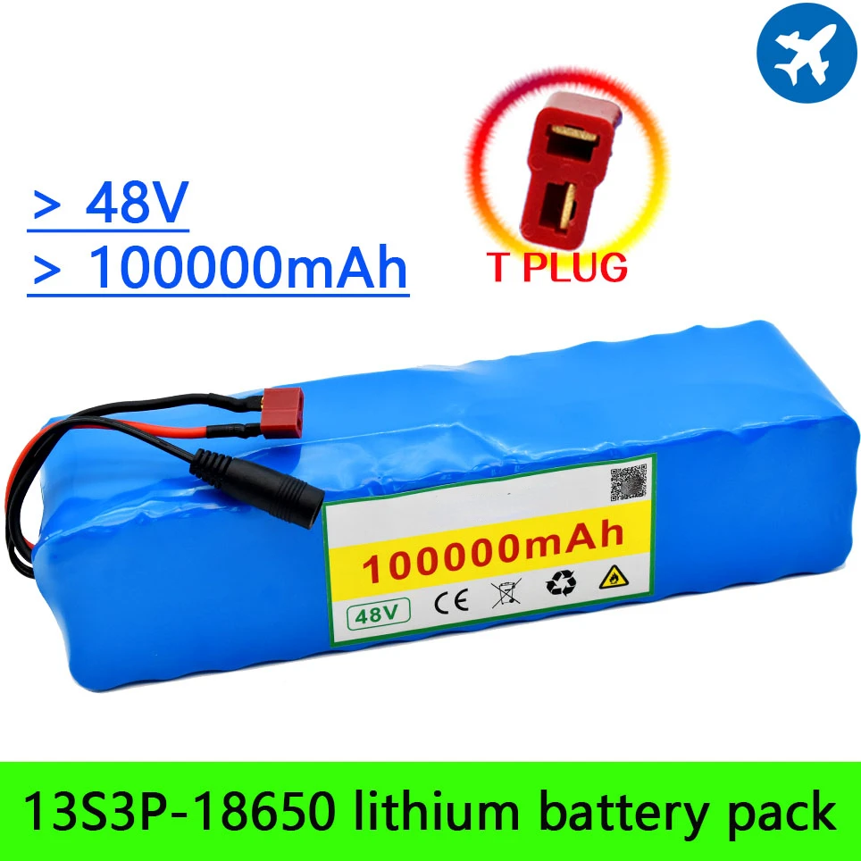

100% Original 48V 30Ah 1000W 13S3P 18650 Battery Pack 54.6v E-bike Electric Bicycle Battery Scooter with 25A Discharge BMS