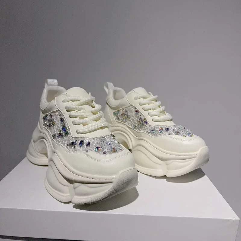 Серебряные туфли для папы женщин весна/лето натуральная кожа кружевная сетка с