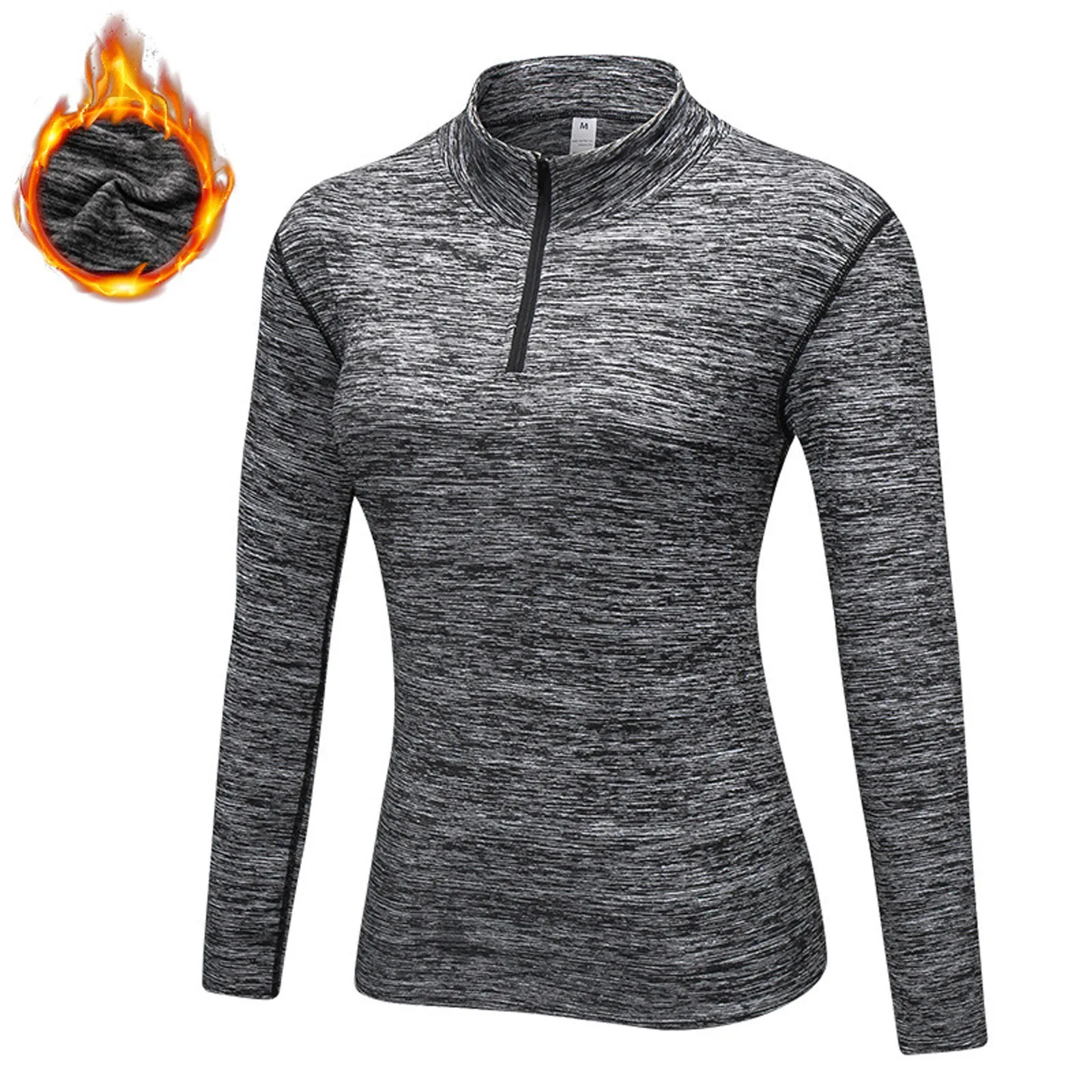 

Women's Winter h Fitness Running Yoga Suit Long Sleeve Elastic Tight Stand Collar Quilted Sweatshirt Women Raglan Hoodie