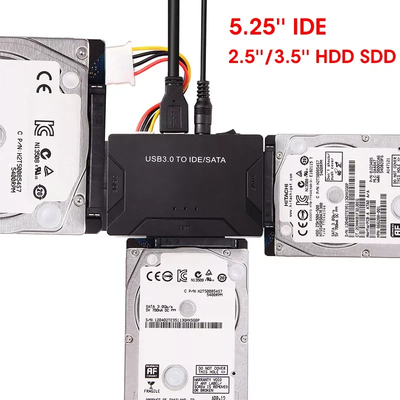

USB3.0 to SATA Combo IDE SATA Adapter Hard Disk to USB Data Transfer Converter for 2.5''/3.5''/5.25" IDE External HDD SSD Drive