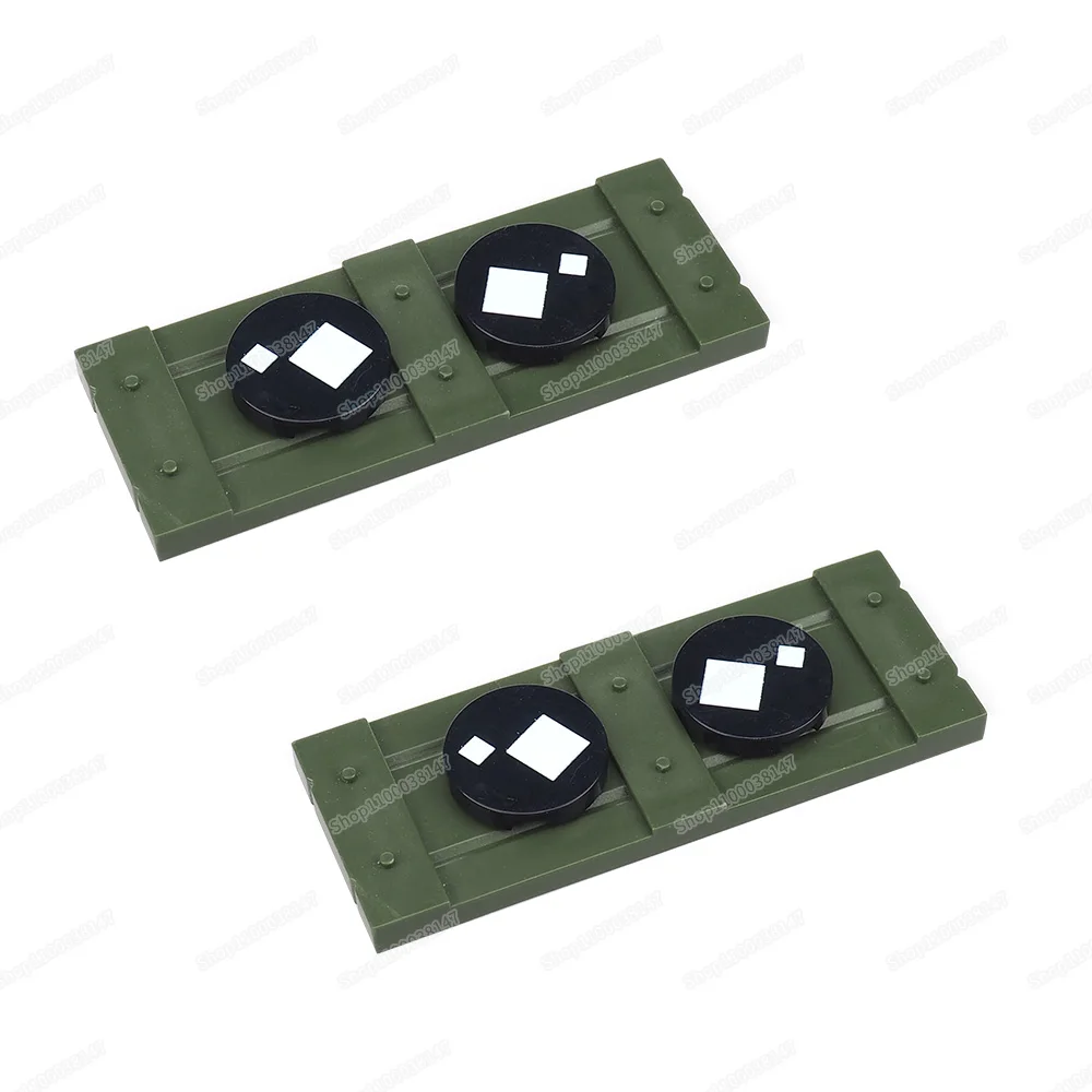 Строительный блок с белым квадратным узором 14769 круг 2X2 плитка печатные блоки MOC