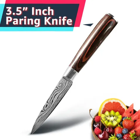Набор кухонных ножей, 1- 3 шт., 8-дюймовые шеф-ножи из нержавеющей стали, дамасский лазерный брикет, искусственный нож