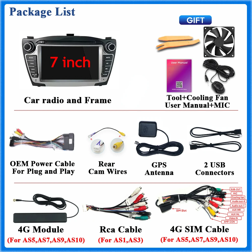 Фото Для Hyundai Tucson 2 LM IX35 2009-2015 Автомобильный радиоприемник Carplay GPS-навигация Android 15 Android Авто видеоэкран 5G Wi-Fi без 2din BT №5