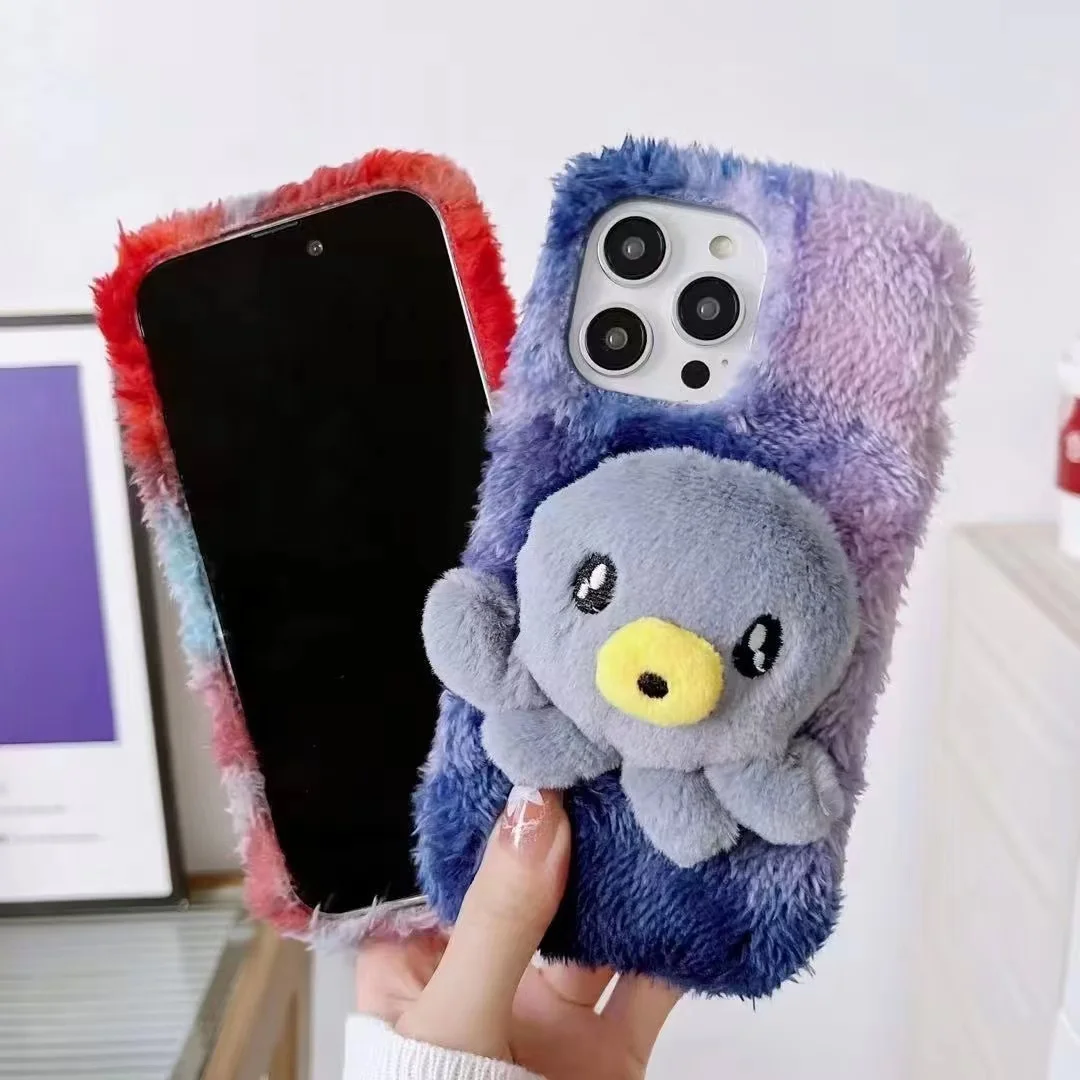 

Skin Friendly Plush Octopus Dudu Mouth Case For iPhone 14 Plus 13 12 11 Pro Max Cute Cartoon Fluffy Shockproof Silicone Cover