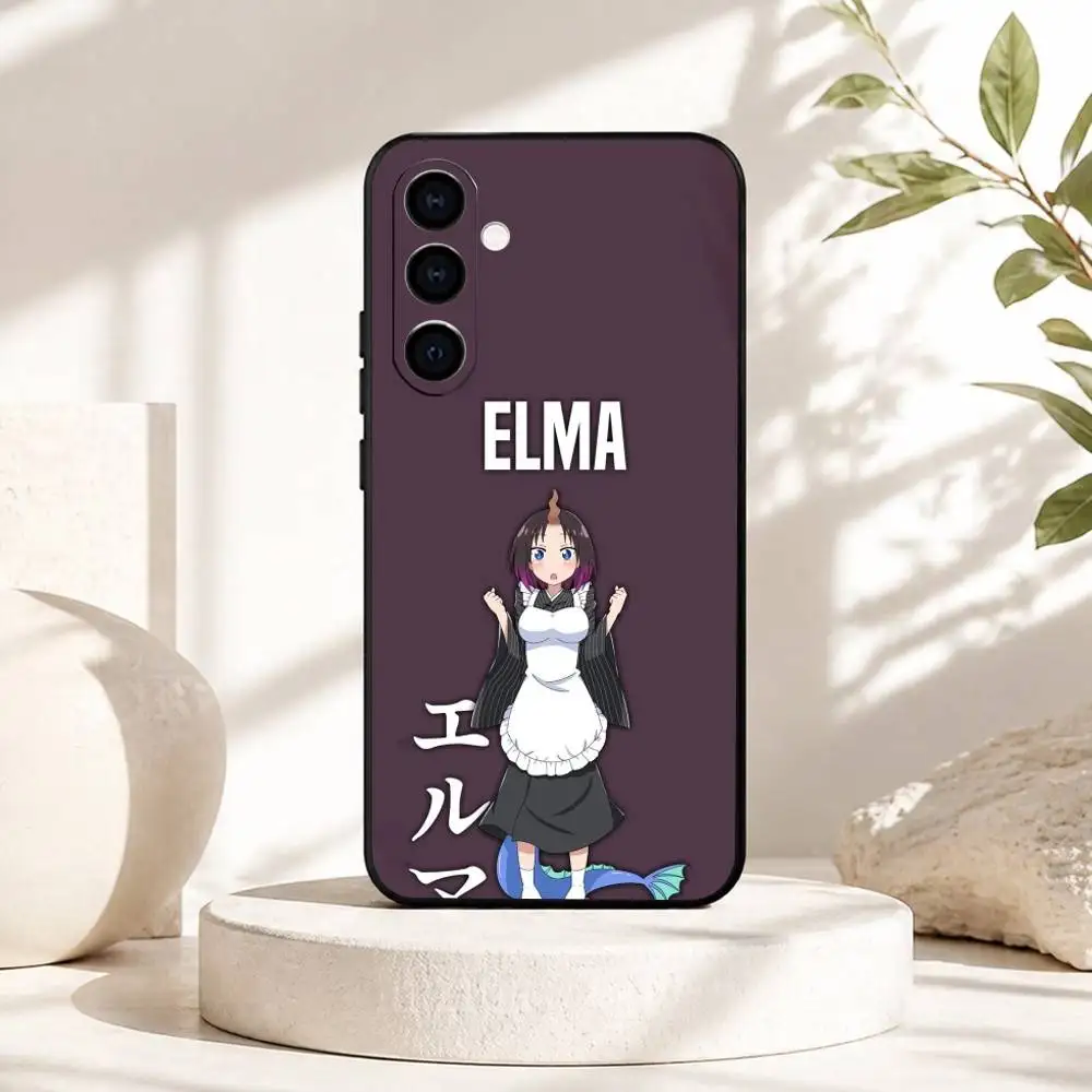 Фото Чехол для телефона Kobayashi-san Chi Elma для Samsung Galaxy A73, A72, A71, A70, A53, A52, A51, мягкий силиконовый черный чехол №4