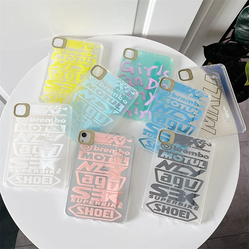 Чехол-браслет для планшета для iPad mini 6 с держателем и милым дизайном букв на прозрачной мягкой обложке для мини6 8.3 дюйма.