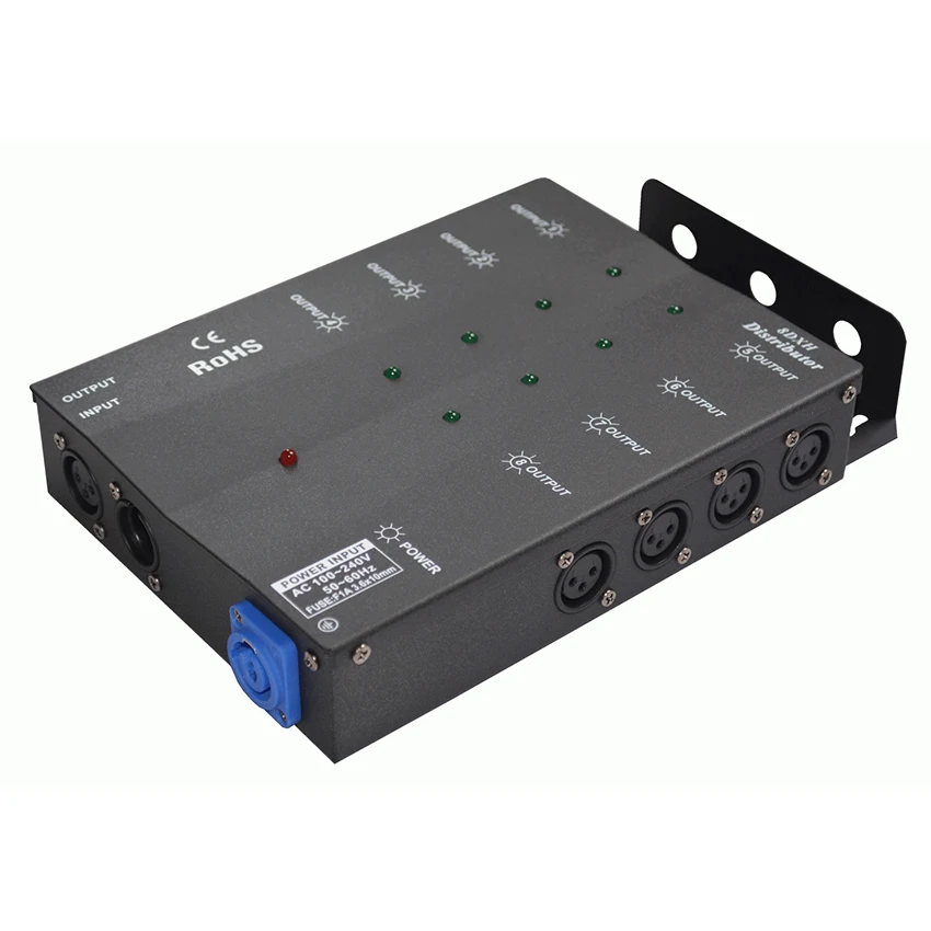 Фото 8-канальный DMX512 сплиттер, 8-портовый усилитель-распределитель сигнала DMX, повторитель для сценического освещения №2
