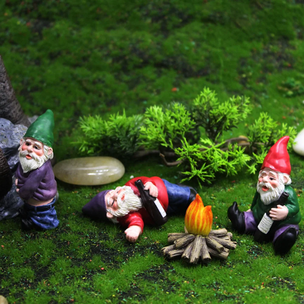 

Mini Drunken Elf Garden Ornaments Gnome Resin Crafts Dwarf Micro Landscape Succulent Ornaments Scene layout supplies Home Decor