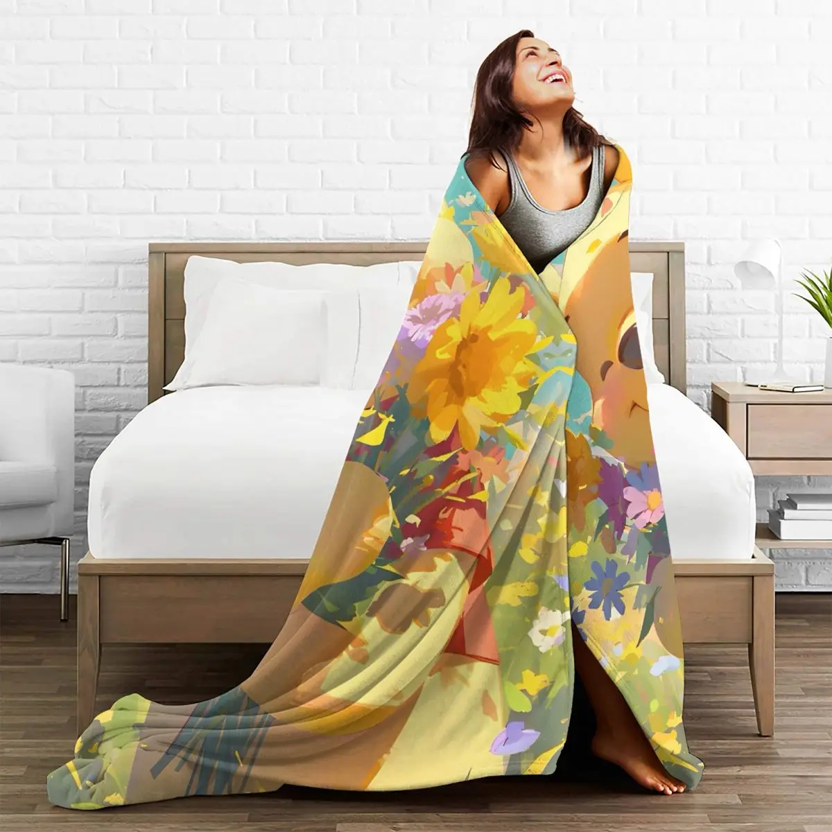 Милое фланелевое одеяло с медведем Винни-Пухом живое героями мультфильмов для