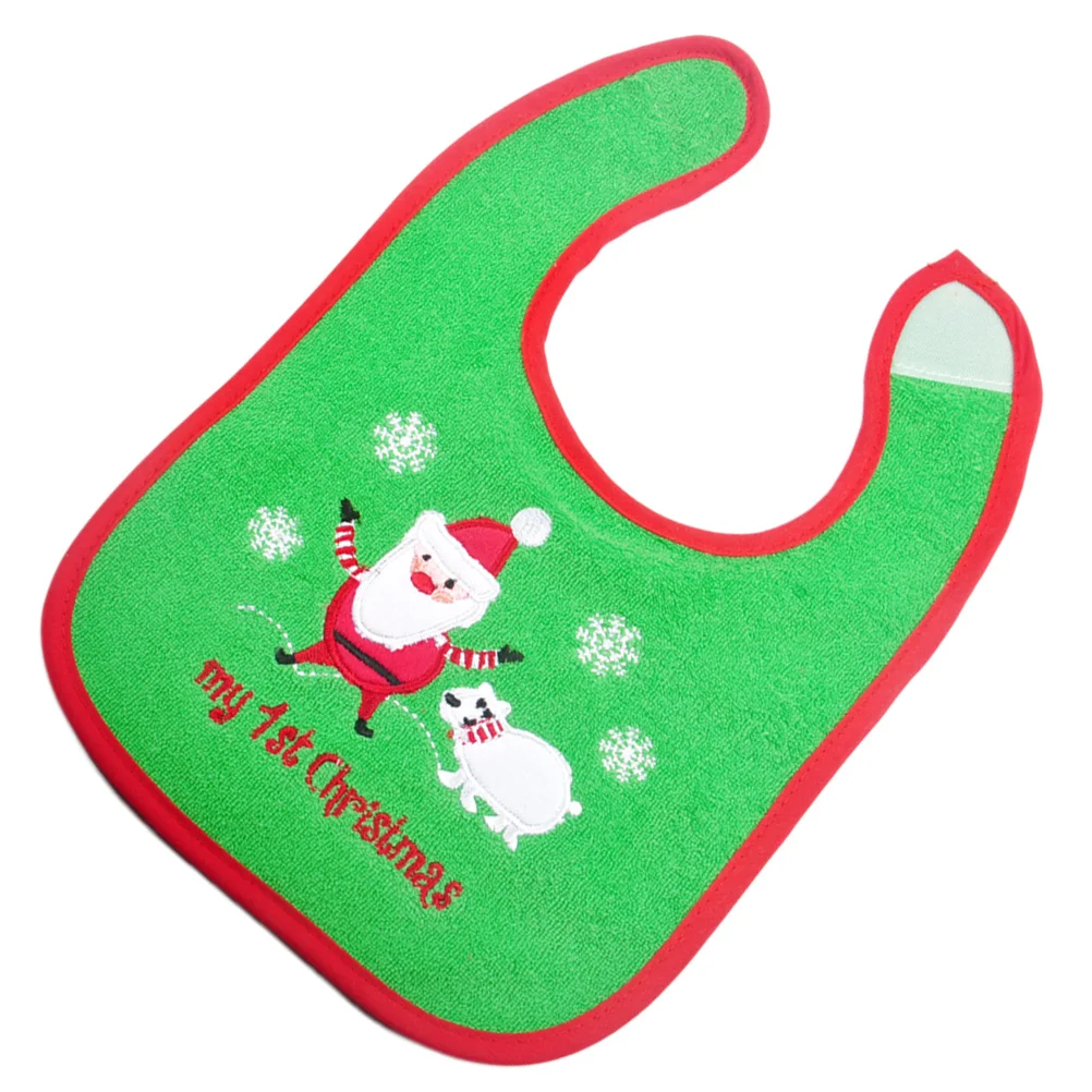 

1pc Babys Bibs Christmas Fabric Embroidered with Sheep Toddler Bib Newborn Bib for Christmas
