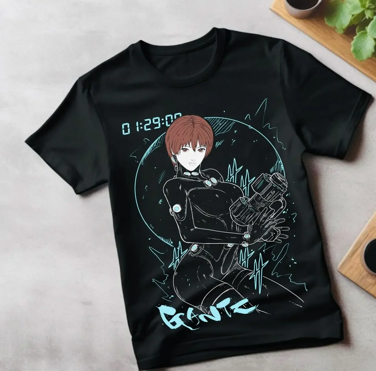 Футболка Misato Asuka Neon Genesis Kawai аниме черная рубашка все размеры