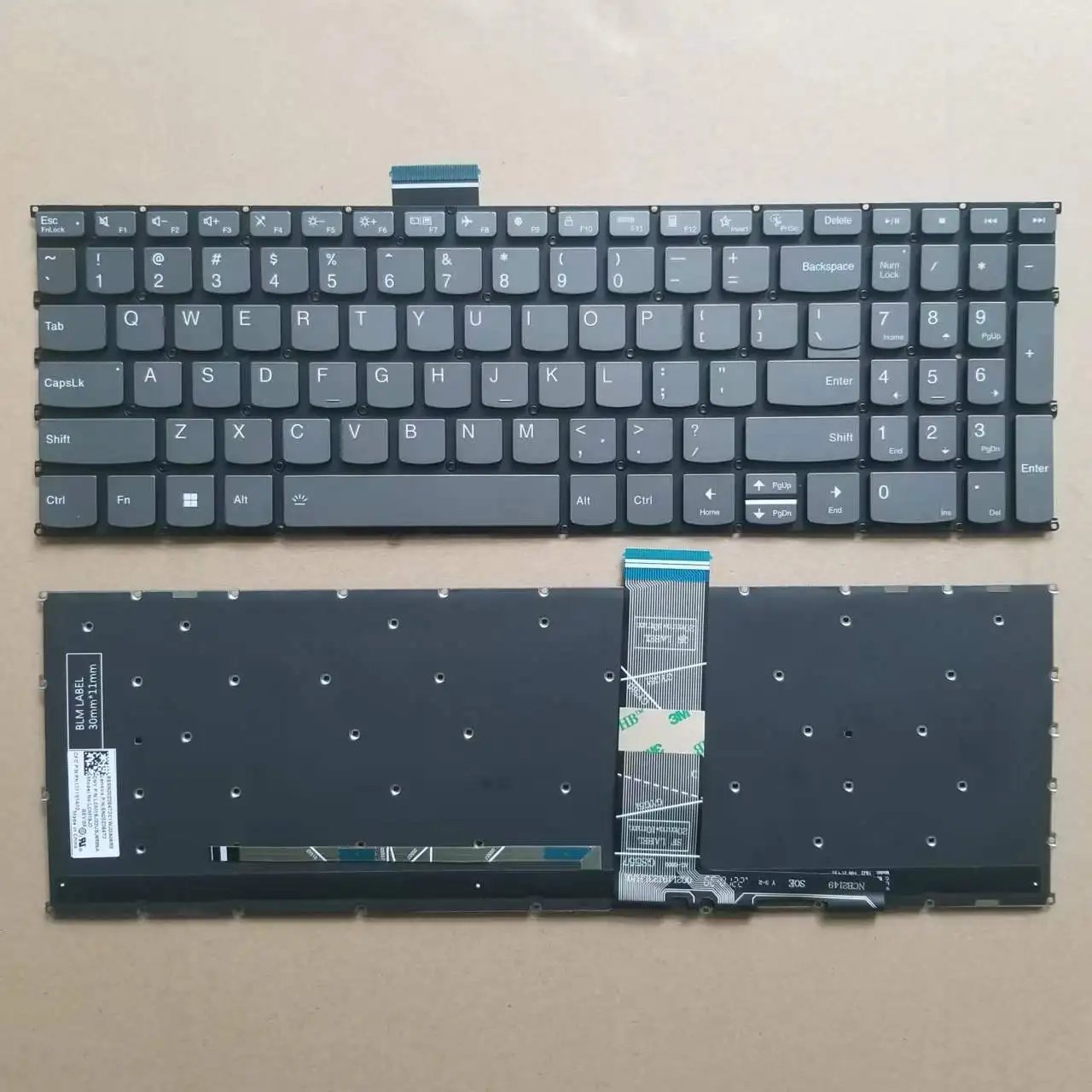 

Новинка для Lenovo Air 15 2020,Air15 2021,Air 15 2022 английская клавиатура с подсветкой черно-серая
