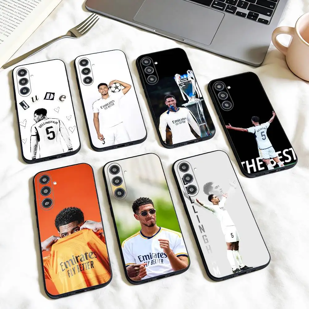 Фото Чехол для телефона Midfield J-Jude B-Bellingham для Samsung Galaxy A73, A72, A71, A70, A53, A52, A51 и других моделей, мягкий черный корпус №1