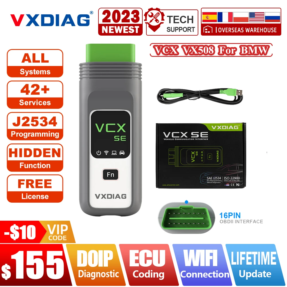 

VXDIAG VCX SE VX508 for BMW ICOM A2 A3 Car OBD2 Scanner VCX SE for BMW OEM DoIP Diagnostic Tool ECU Coding J2534 ECU Programming