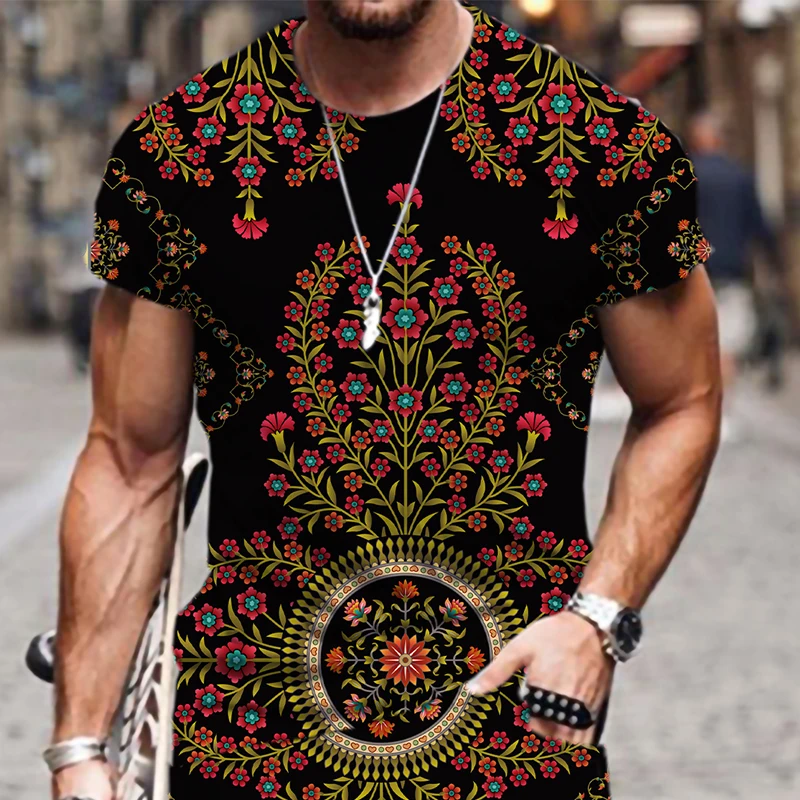 Летняя Горячая Распродажа футболка с серией персидских узоров 3d летняя Мужская